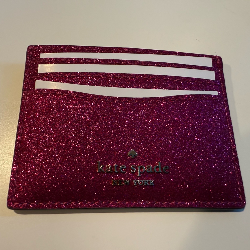 Kate Spade Pink Glitter Card Holder